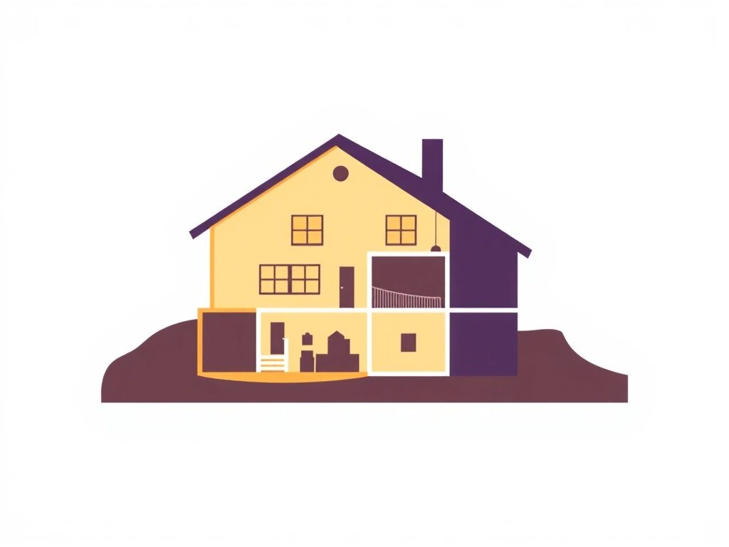 Diagram of a house showing the attic, walls, crawlspace, and garage zones that affect spray foam insulation cost