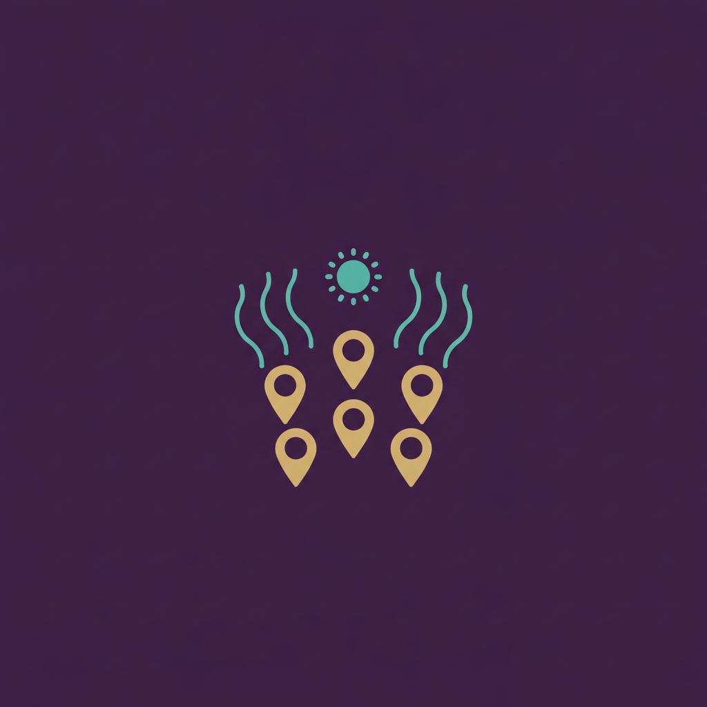 Stylized map illustration of the West Texas service area with heat indicators