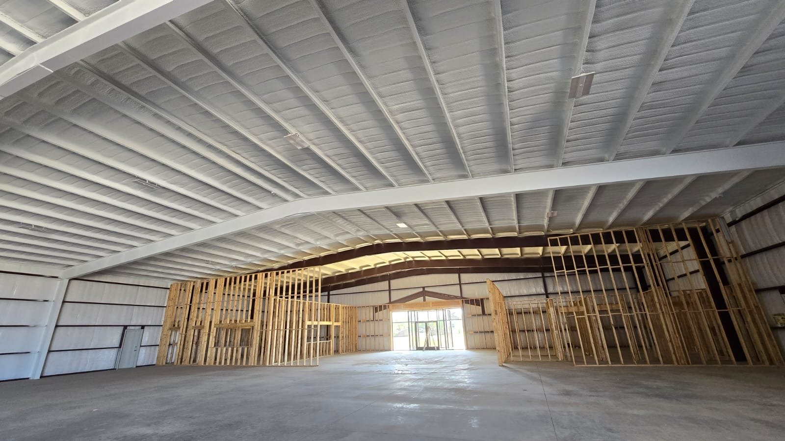 Closed-cell spray foam application on a metal building — Desert Spray Foaming