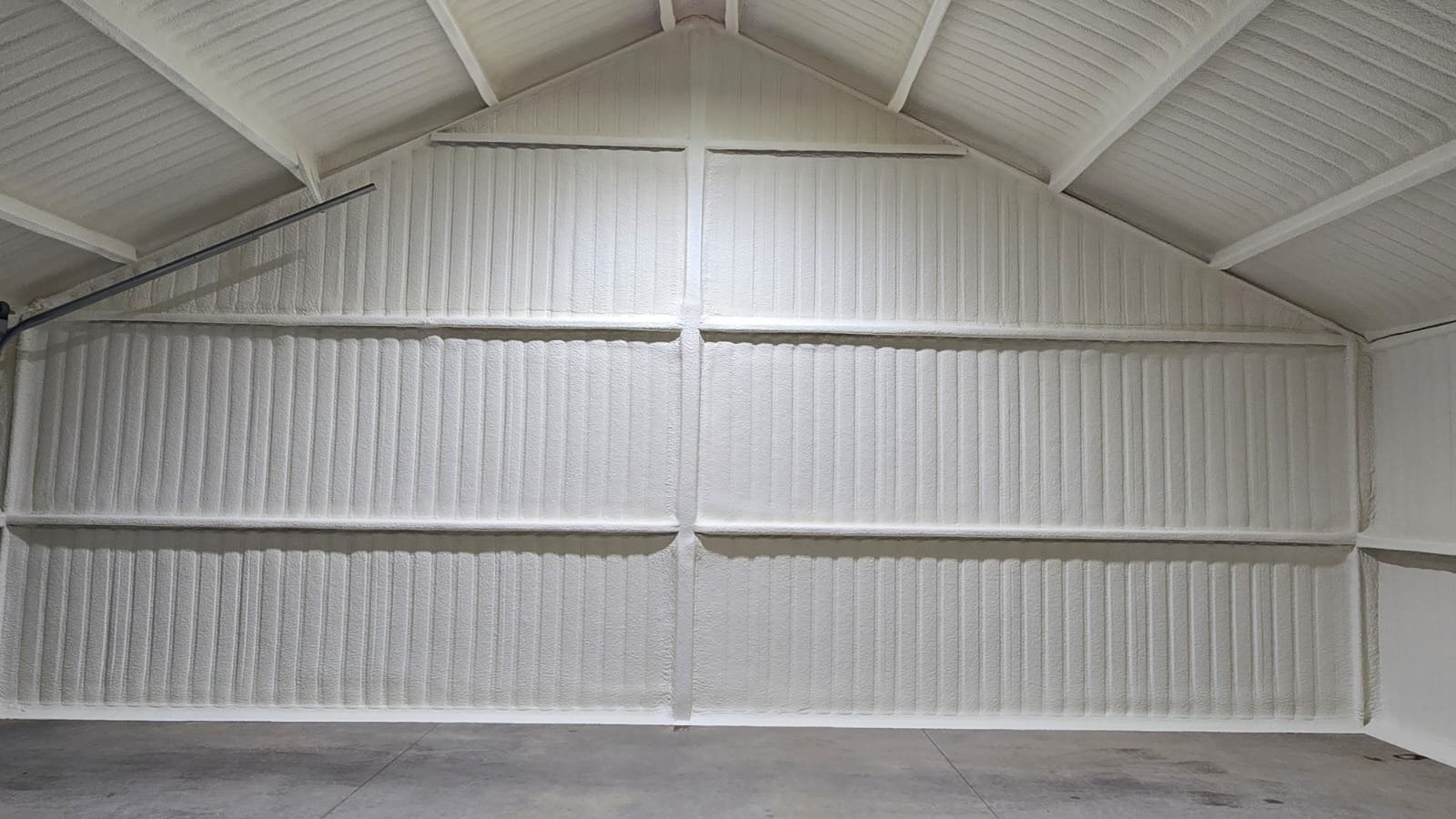 Metal building interior after spray foam insulation — Desert Spray Foaming