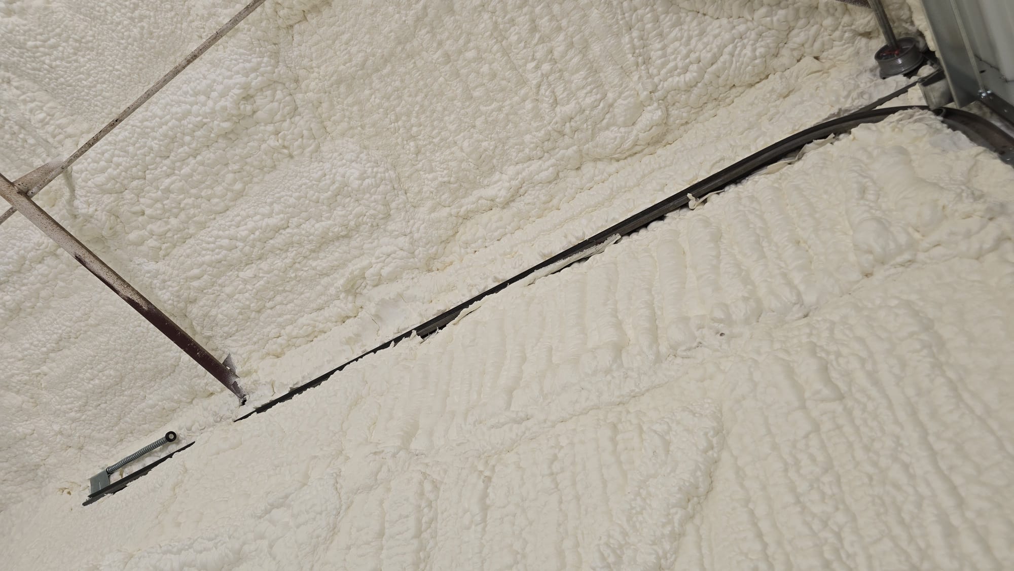 Pole barn spray foam insulation in progress — Desert Spray Foaming
