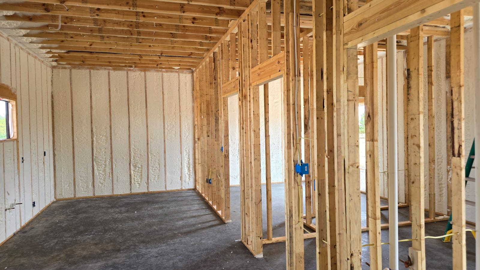 Metal building interior after spray foam insulation — Desert Spray Foaming