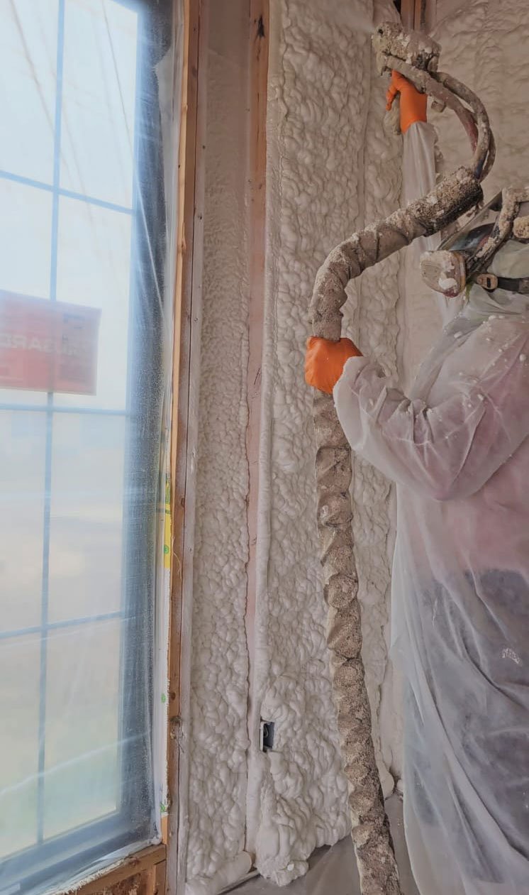 Installing spray foam insulation